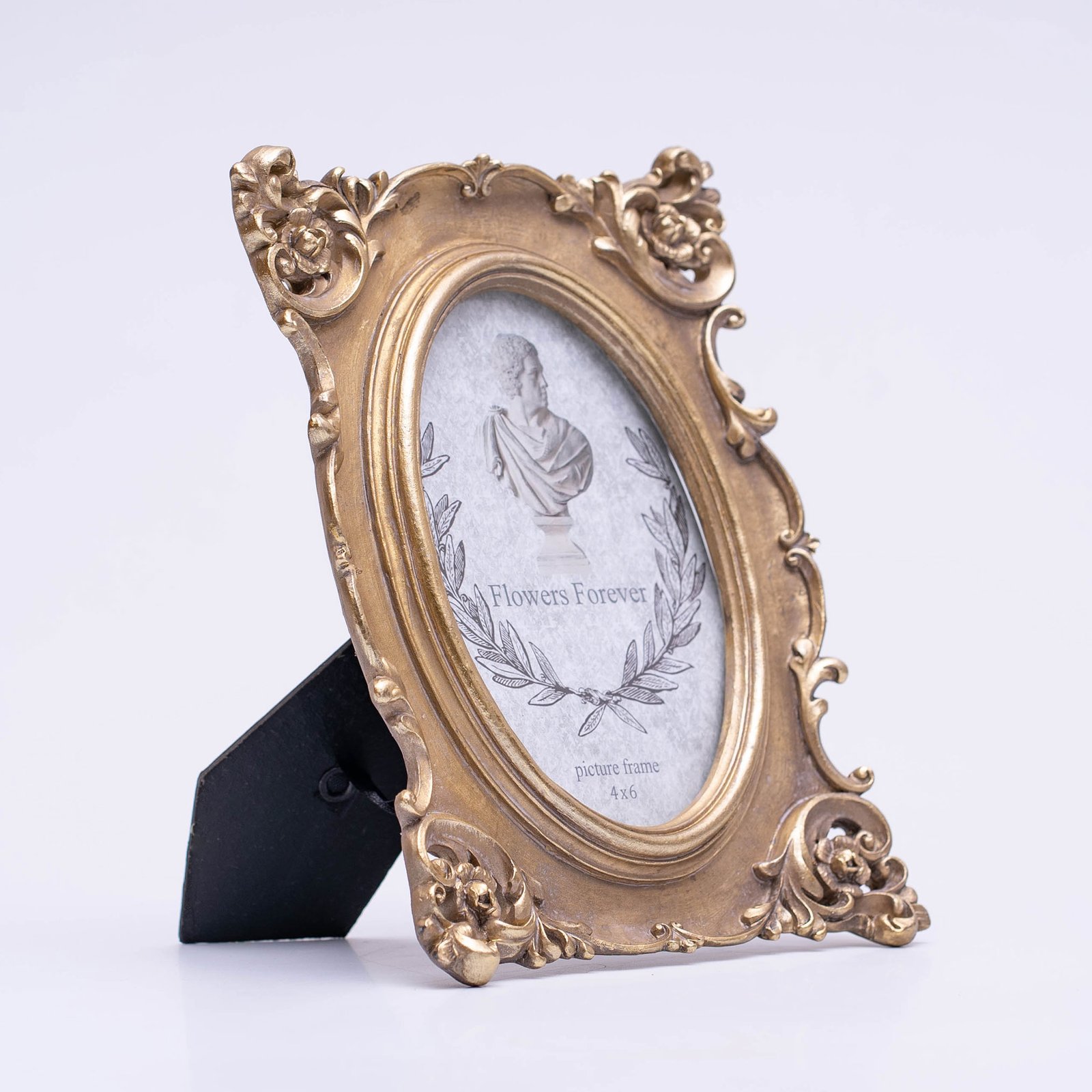 Oval Gold Baroque 4×6 Inches Photo Frame | Tabletop Picture Frame & Wall Mount Frame | Wedding & Anniversary Gift - Image 3