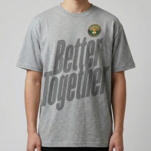 Alumni Better Together Printed Grey Cotton T-Shirt for Men | Regular Fit