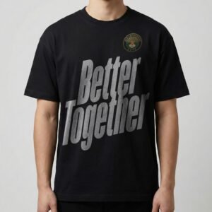 Alumni Better Together Printed Black Cotton T-Shirt for Men | Regular Fit